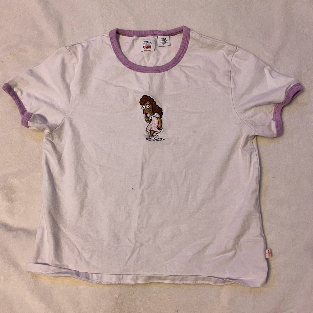 White Simpsons Cropped Shirt